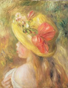 Head of a Girl with a Hat, 1893 by Pierre Auguste Renoir
